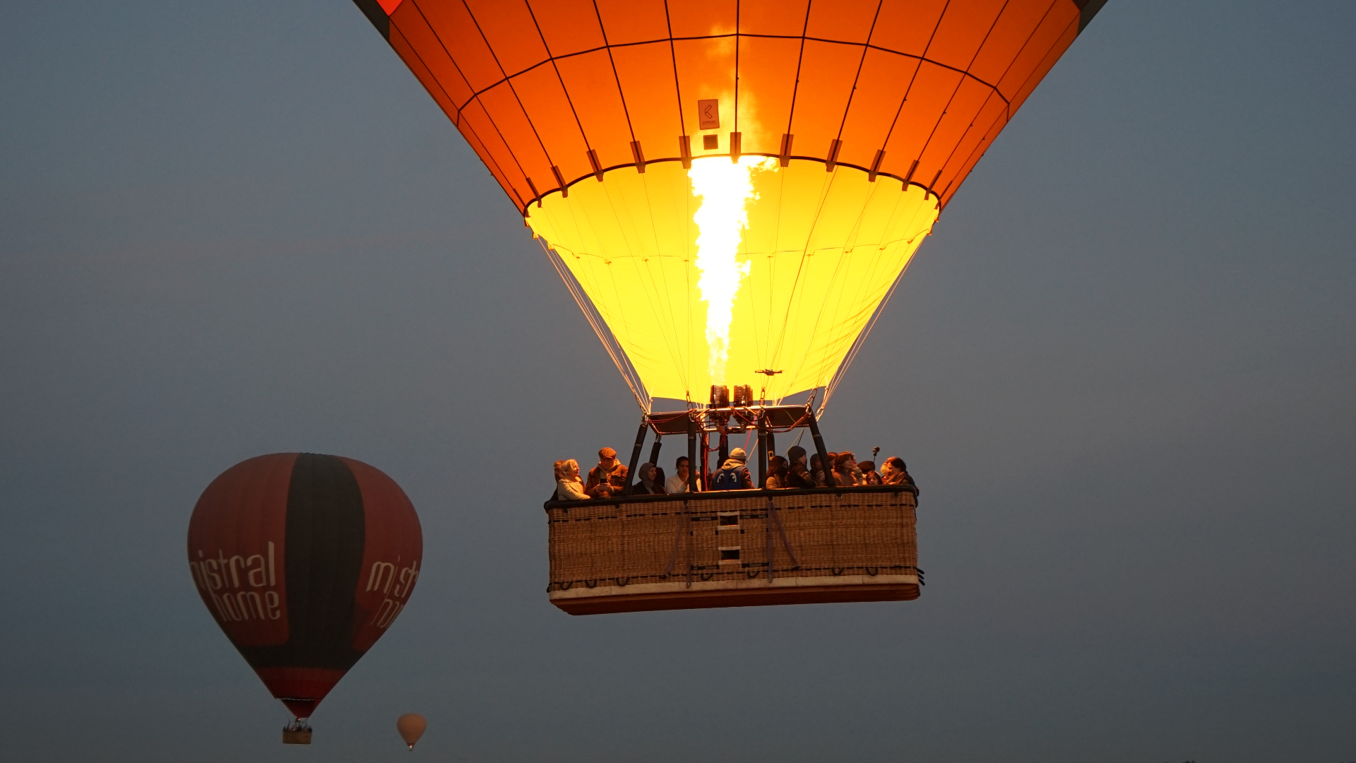 Hot air balloon flight over Marrakech at sunrise