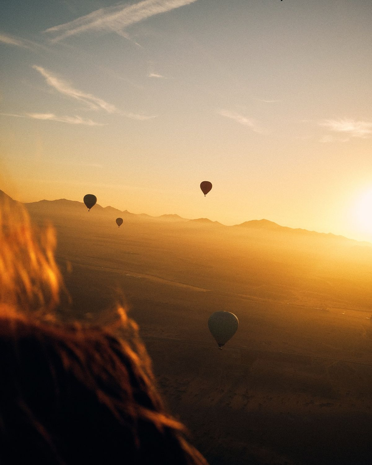 Balloons over the Atlas at sunrise