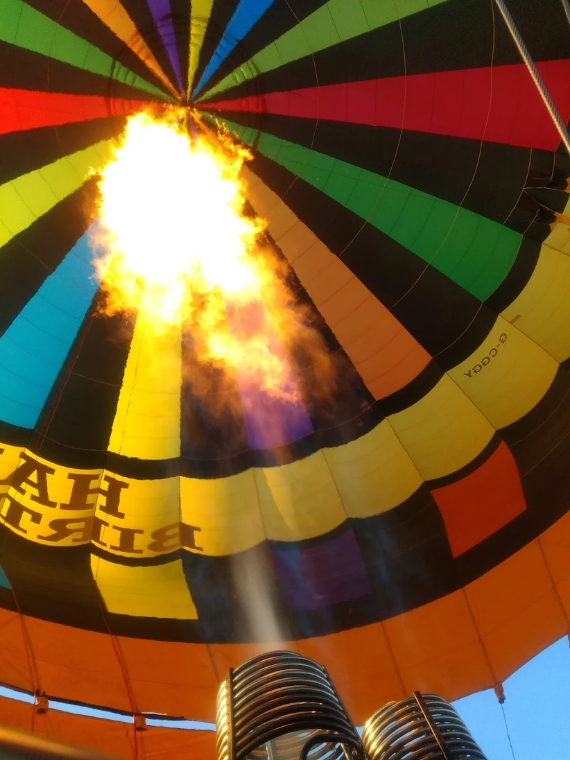 Flame igniting inside the balloon envelope